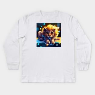 Cute Lion Drawing Kids Long Sleeve T-Shirt